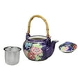 thumbnail image 6 of Space Purple Victorian Colorful Large Floral Blooms 25oz Tea Pot With 4 Cups Set, 6 of 7