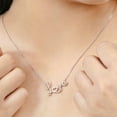 thumbnail image 4 of JeenMata Enchanting Love Real Diamond Pendant Necklace in 18K White Gold over Silver, 4 of 6