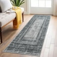 thumbnail image 6 of NICETOWN Runner Rug 2'x6' Hallway Rug, Modern Tribal Machine Washable Area Rug Non-Slip Stain Resistant Entryway Carpet Soft Foldable Non-Shedding Floor Mat for Kitchen Laundry Room, Charcoal Gray, 6 of 10