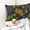 thumbnail image 4 of Fotbe Mardi Gras Surface Funda de Almohada Decorativa Estilo Occidental, Lujo en Algodón, Fundas para Almohadas King, Cojín Estampado para Decoración del Hogar-16"x24", 4 of 6