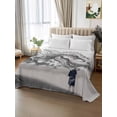 thumbnail image 2 of Dinosaurs Boy Queen Size Flat Sheet, Wrinkleproof & Fadeproof Cooling Flat Bed Sheet Only, Gray Funny Cartoon Forest Animals Breathable Soft Bedding Top Sheets 90 x 102 Inches, 2 of 8