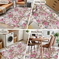thumbnail image 5 of Area Rug for Living Room, Light Pink Spring Floral Non-Slip Indoor Large Carpet for Bedroom/Dining Room, Vintage Summer Botanical Washable Low-Profile Rectangle Floor Mat Runner Rugs - 3 x 5 Ft, 5 of 8