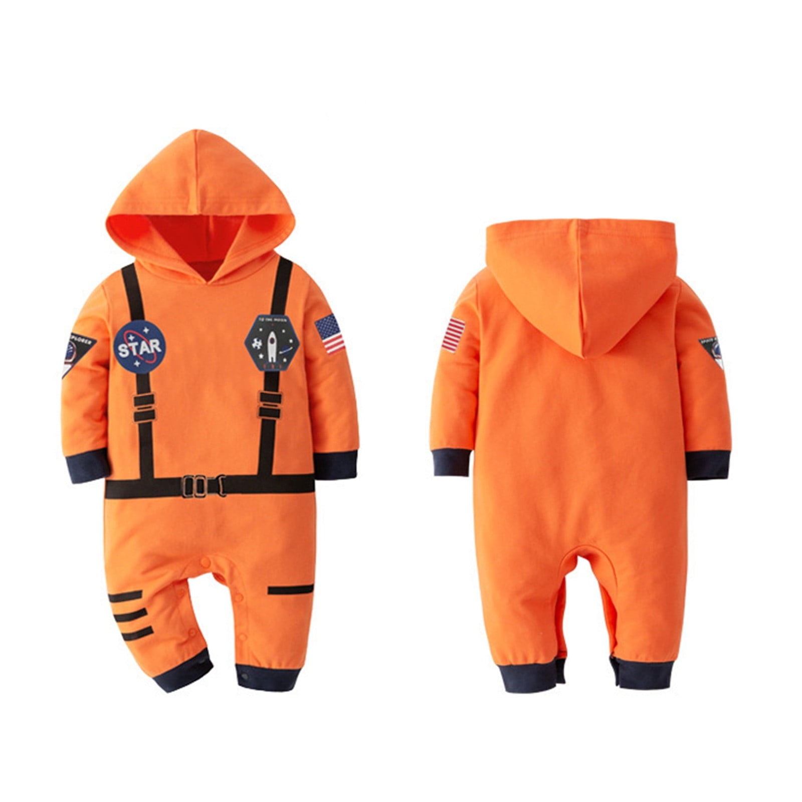 TOOYOU Boys Girls Romper Cute Astronaut Jumpsuit Short Sleeve Pullover Bodysuits Toddler Kids Soft And Comfortable Onesie Size 12-18 Months