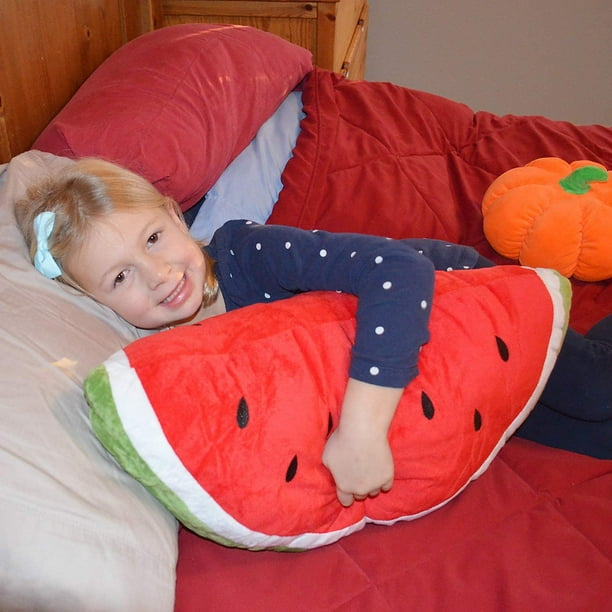 Almohada de sandia de felpa con relleno suave de sandia en rodajas almohada duradera de sandia cojin de peluche juguetes de sandia para ninos ninas ninos regalo de 30 cm Walmart