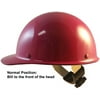 MSA Skull Guard Hard Hat - Fiberglass Cap Style With Swing Suspension - Custom Raspberry Color