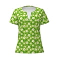 thumbnail image 3 of Naloa Daisies Flowers Print T-Shirts Short Sleeve V Neck Tees for Women Fashion Tops Trendy Lightweight Soft Casual Summer Outfits Clothes, 3 of 5