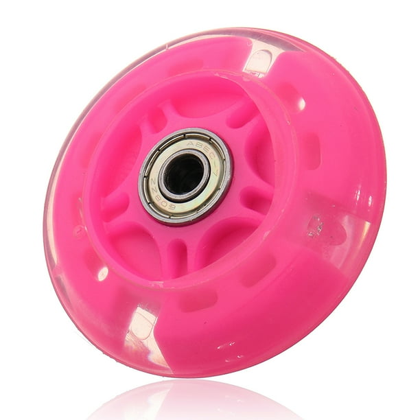 Advancent Rueda de patinete Universal de 80mm para reparación de patines en línea, ruedas de iluminación coloridas, accesorios de componentes Patinetes eléctricos Rosado