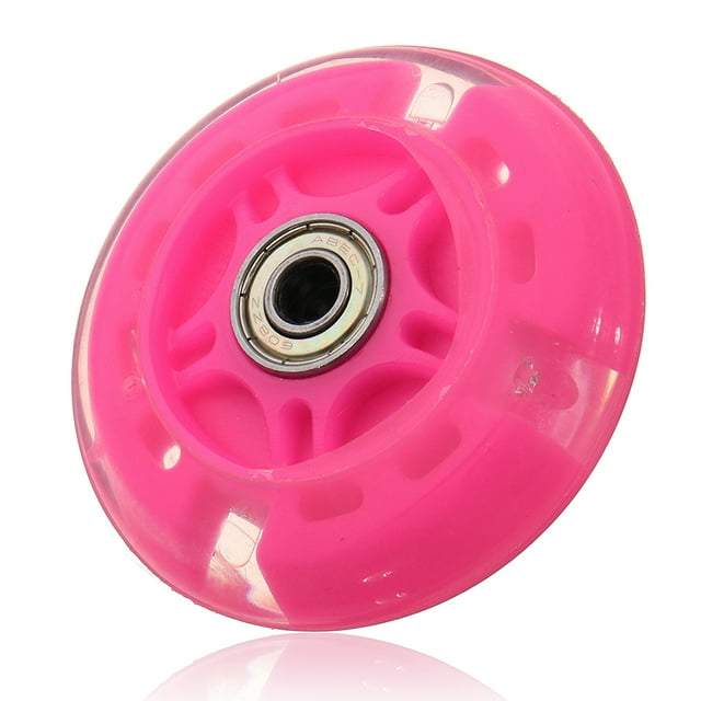 Maytalsory Roue de Trottinette pour Enfants en Métal PU Universelle 80 mm Réparation Patin à Roulettes Patin en Ligne Éclairage Coloré Roues Accessoires Rose