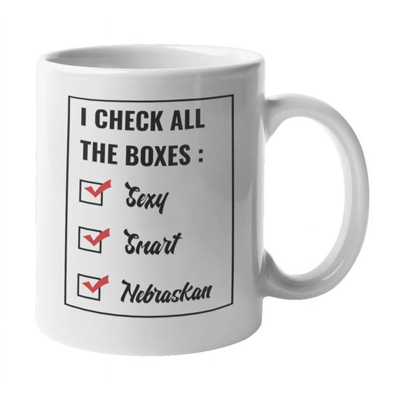 Smart Nebraskan, Nebraska USA or US State Coffee & Tea Gift Mug (11oz)