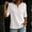 09-White, variant on Women's V Neck 3/4 Sleeve Henley Top, Button Detail Casual Loose Tunic Blouse, Solid Color Elbow Sleeve Shirt for Daily Office Casual Wear 01-Black XXL