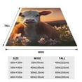 thumbnail image 3 of Honeii Sunset Calf Flower Field Print Fleece Blanket - Throw Blanket for Bed, Sofa, Couch, Camping, and Travel , Microplush Ultra Soft Warm Blanket-50"x40", 3 of 7