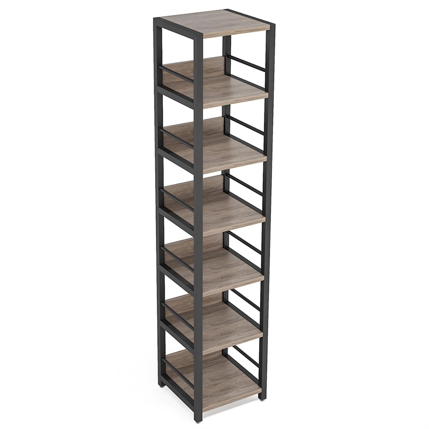 Demi Bonn 6-Tier Corner Shelf, 74" Narrow Etagere Bookshelf Storage Rack for Bedroom, Living Room, Gray