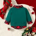 thumbnail image 6 of WIBACKER Christmas Toddler Boys Girls Casual Collared Curved Hem 2 in 1 Pullover Sweatshirts Cotton Plaid Contrast Shirt, 6 of 8