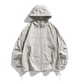 thumbnail image 2 of Men's UPF 50+ Sun Protection Hoodie Jacket Zip Up Lightweight Waterproof Long Sleeve UV Fishing Shirts Quick Dry Zip Pockets Gray, 2 of 7