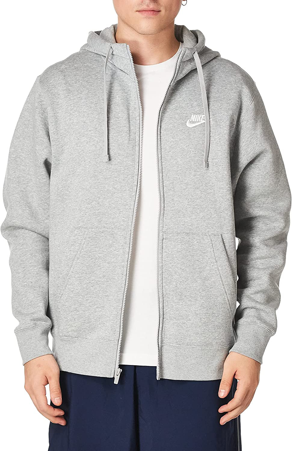 Nike Men's Sportswear Club Fleece Full Zip Hoodie, Fleece Zip-Up Hoodie Men, Dark Grey Silver/White, - Walmart.com