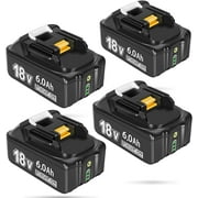 4 Pack Replace for Makita 18V Battery 6.0ah, LXT Lithium- Ion Battery