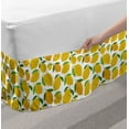 thumbnail image 2 of Lemons Bed Skirt, Rhythmic Colorful Energetic Citrus Cartoon Print, Elastic Bedskirt Dust Ruffle Wrap Around for Bedding Decor, 4 Sizes, Earth Yellow White Green, by Ambesonne, 2 of 2