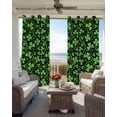 thumbnail image 3 of St. Patrick's Day Blackout Curtains 54 Inch Length 2 Panels Set for Living Room Bedroom, Lucky Shamrocks Green Leaves Vintage Black Room Darkening Window Curtains Thermal Black Out Curtain 52"x54", 3 of 8
