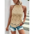 thumbnail image 5 of Women'S Tank Tops Hollow Out Lace Boho Blouse Eyelet Embroidery Sleeveless Tops Shirts Apricot S, 5 of 9