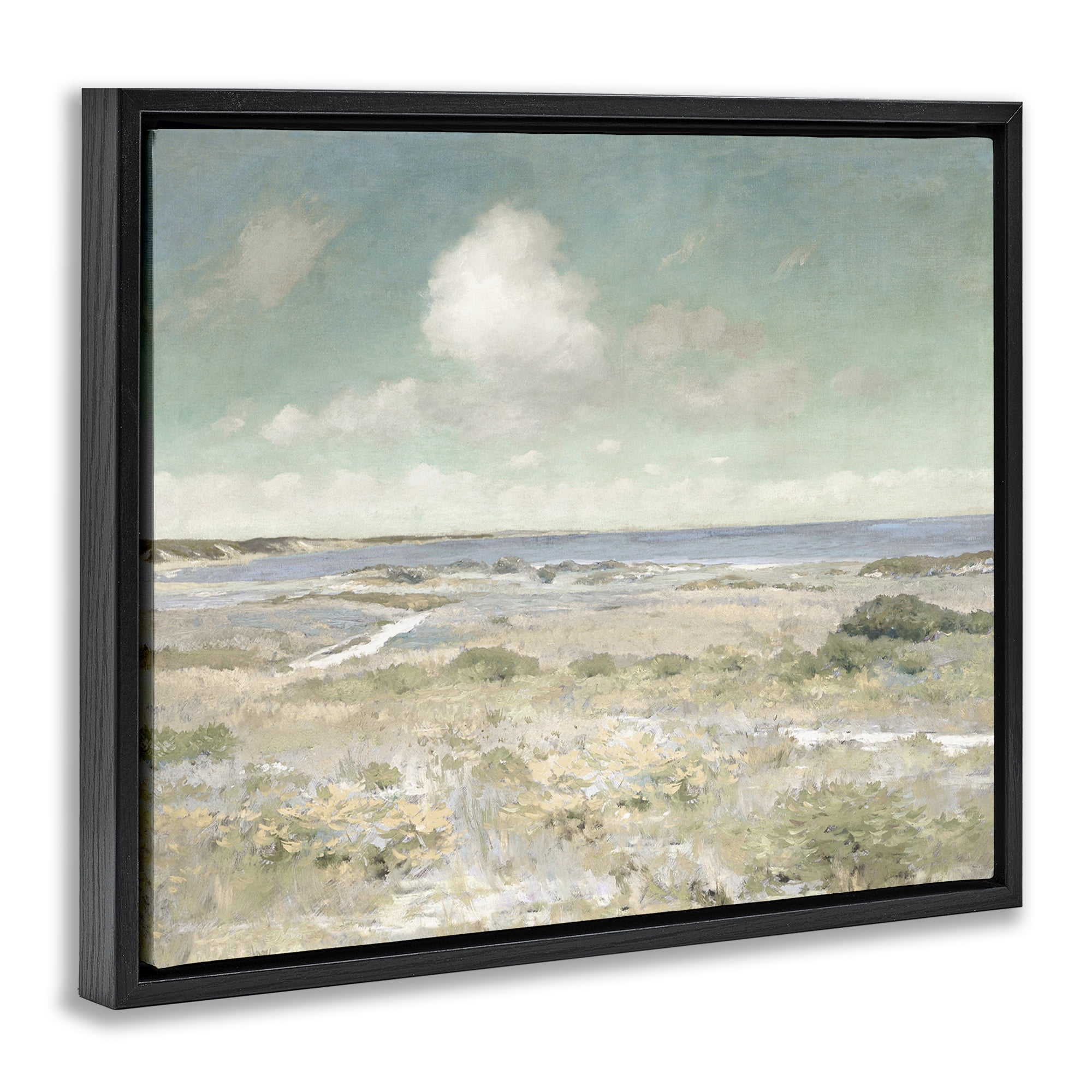 Stupell Industries Water View with Clouds Black Framed Floater Canvas Wall Art, design by Christy McKee