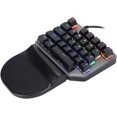 thumbnail image 4 of Single Hand Keyboard, Wear Resisting Comfortable Grip Gaming One Handed Video Games PC Accessories Keyboards Mechanical Game RGB Backlit Mobile Phone Accessory Wired for PUBG XP, 4 of 8