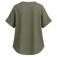 thumbnail image 6 of Summer Sales Womens Summer Tops Loose Comfy V‑Neck Linen‑Cotton Short Sleeve Summer Blouses Oversized Tshirts for Women Under 12$, 6 of 9