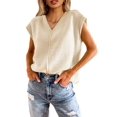 thumbnail image 1 of Suéter Saodimallsu para mujer, manga corta de verano, cuello en V, 1 of 6