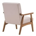 thumbnail image 5 of Ktaxon Mid-century Modern Arm Chair with Solid Wood Frame, Linen Fabric Lounge Chair Club Chair,Beige, 5 of 12