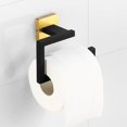 thumbnail image 4 of Matte Black Gold Bathroom Accessories Set Wall Towel Holder Roll Paper Holder Towel Ring Robe Hook Stainless Steel Hardware Set, 4 of 5