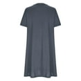 thumbnail image 6 of BLVB Casual Dresses for Women V Neck Plain Loose Summer Short Sleeve T Shirts Dress Short Lounge Dress with Pockets, 6 of 7