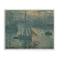 Stupell Industries Classic Monet Marine Sunrise Transportation Painting White Framed Art Print Wall Art, 20 x 16