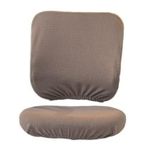 Elastic Soft Flannel Office Chair Slip Cover For Computer Chair Seats & Back Brown