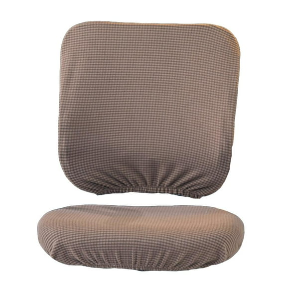 Elastic Soft Flannel Office Chair Slip Cover For Computer Chair Seats & Back Brown