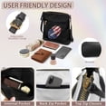 thumbnail image 6 of LedBack American Flag Football Print Leather Women Satchel Purse Crossbody Sling Hobo Bag with Multi Pockets, Zipper Shoulder Handbag Messenger Bag with Adjustable Shoulder Strap, Black, 6 of 7