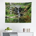 thumbnail image 1 of Japanese Tapestry, Wooden Bridge Over Pond in Garden Calmness in Shadow of Trees Serenity in Nature, Fabric Wall Hanging Decor for Bedroom Living Room Dorm, 2 Sizes, Green Brown, by Ambesonne, 1 of 1