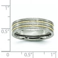 thumbnail image 6 of Chisel Titanium Brushed Yellow IP-plated 6.2mm Grooved Band - Ring Size 11.5, 6 of 8