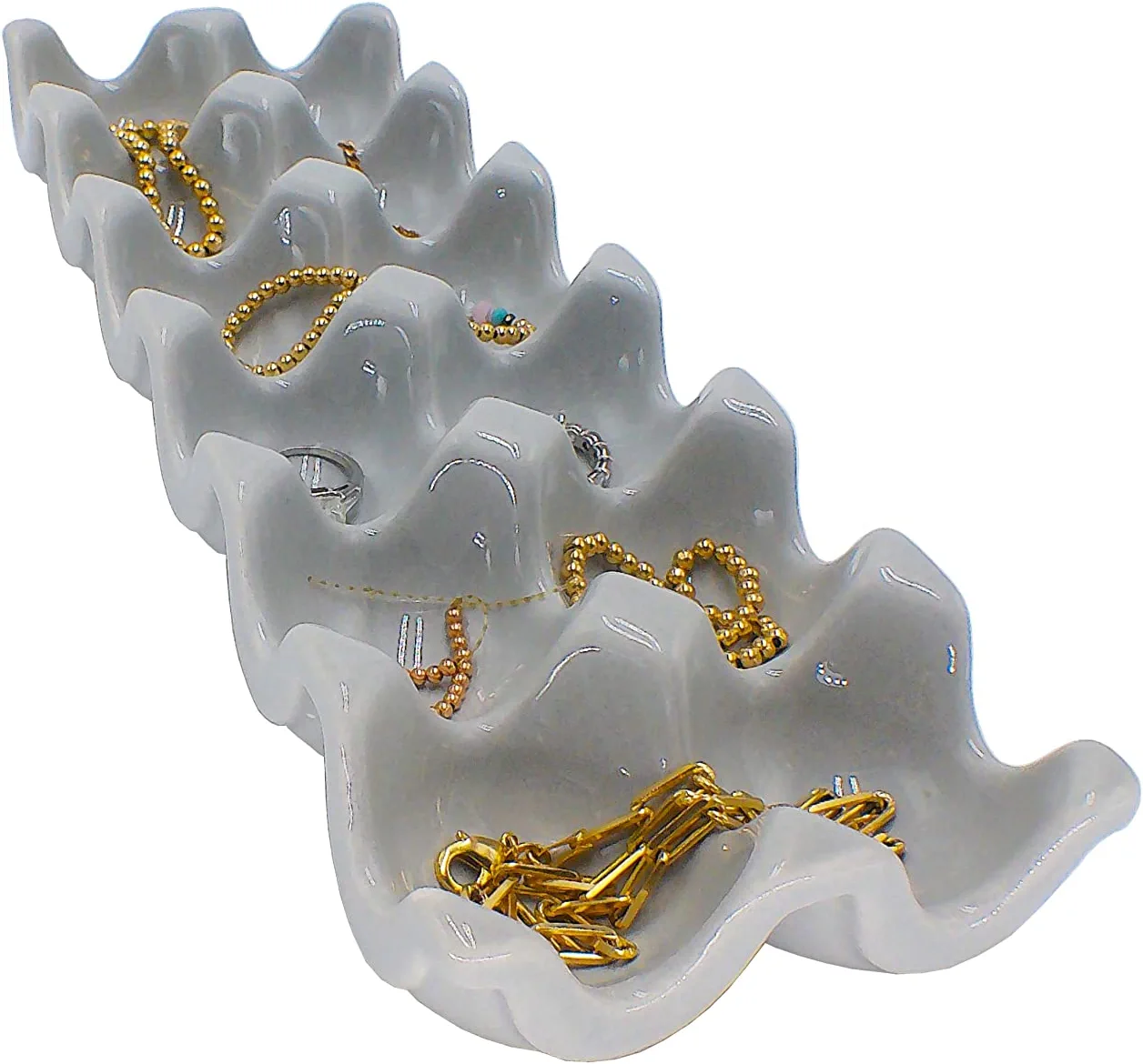 First of a Kind Grey Ceramic Stoneware Egg Holder - Porcelain Egg Container for Storage Organizer - Decorative Serving Stand Serveware for Countertop, Display, Kitchen & Refrigerator