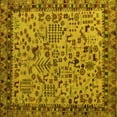 thumbnail image 1 of Ahgly Company Machine Washable Indoor Square Abstract Yellow Modern Area Rugs, 6' Square, 1 of 4