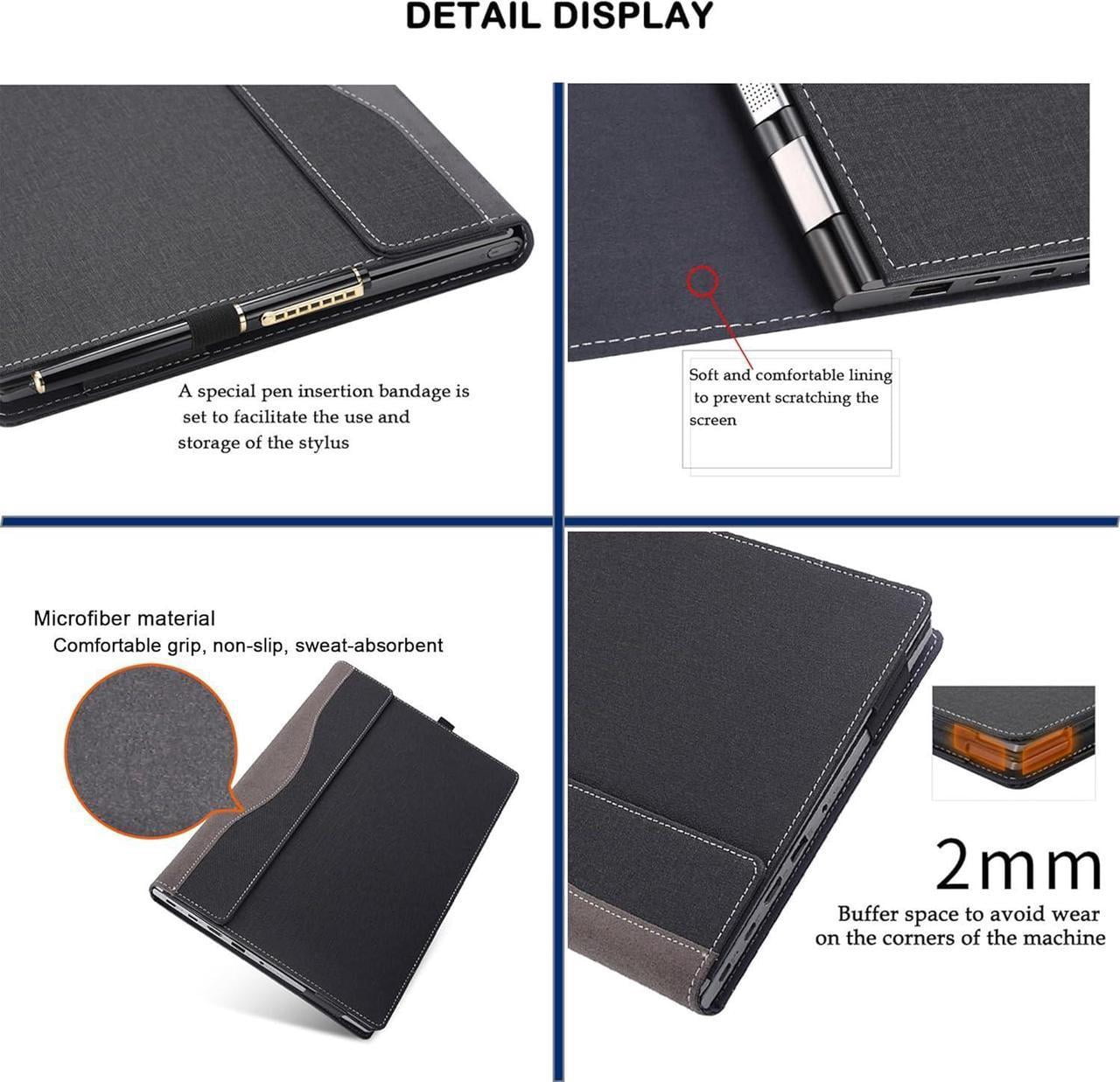 Laptop Case Cover for 16-inch ASUS VivoBook 16X S3604 K3605&VivoBook 16 X1605 M1605 Sleeve, Detachable 2-in-1 PU Leather Protective Shell Sleeve