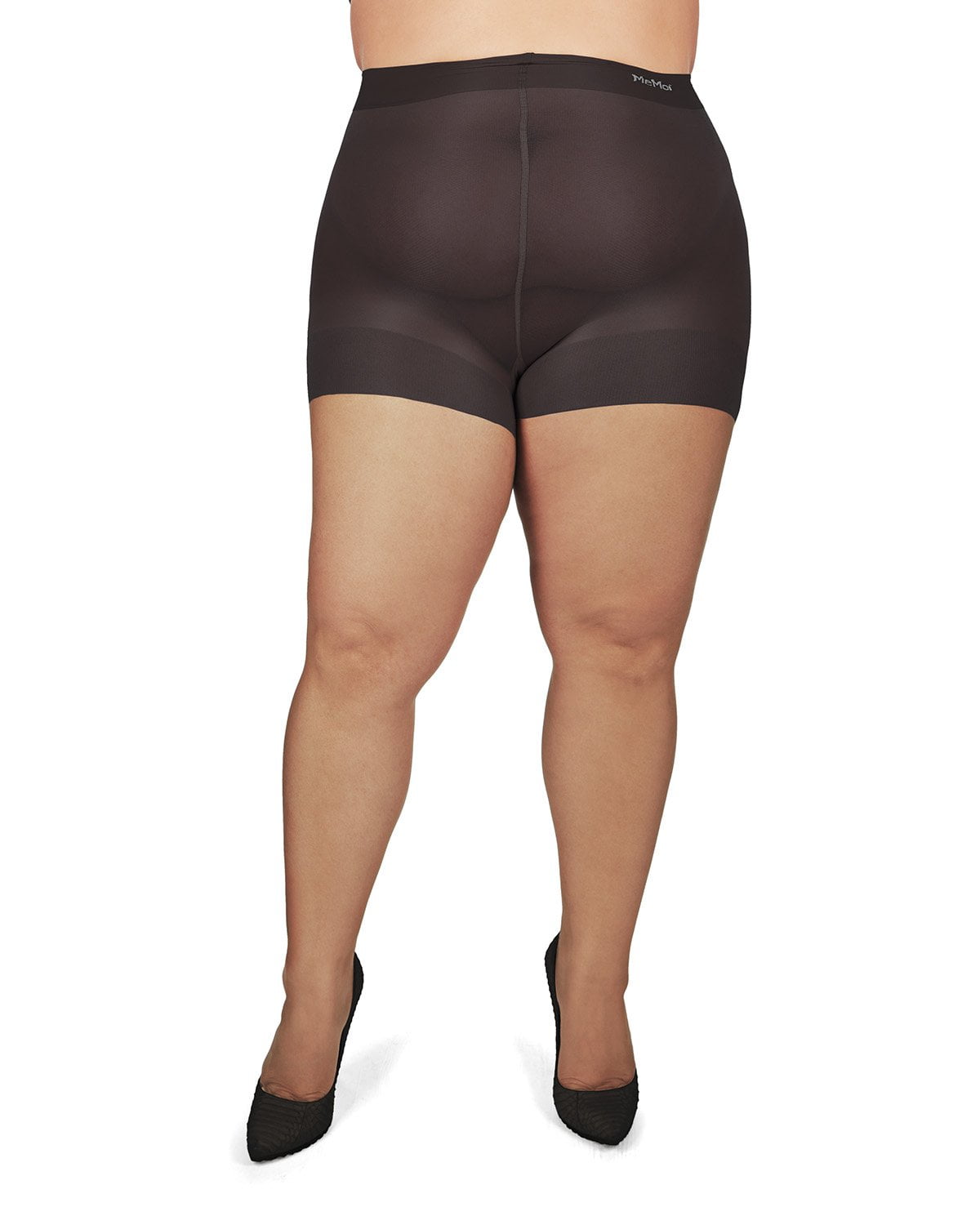 MeMoi Plus Size Curvy Ultra Sheer Control Top Pantyhose X X Off Black Walmart Com