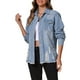 thumbnail image 4 of CHAQUETA DE JEAN de Mujer INSPIRE CHIC Oversized con Bajo Deshilachado, Bolsillos, Manga Larga, Chaquetas de Mezclilla con Botón S Azul Claro, 4 of 6