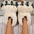 thumbnail image 4 of Oyedens Fuzzy Animal Paw Slippers for Women Men Dinosaur Claw House Shoes Plush Fluffy Home Slippers, 4 of 7