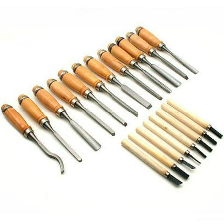 12 Wood Carving & 8 Turning Lathe Chisels Woodworking Craft Hobby (Best Wood For Wood Carving)
