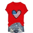 thumbnail image 2 of Fznquz Womens Spring Tops 4th of July Crew Neck Short Sleeve T Shirts Red 2025 Casual Patriotic T Shirts for Women, 2 of 4