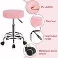 thumbnail image 3 of Silla de salón giratoria ajustable Rolling Stool Yaheetech, rosa, 3 of 9