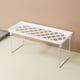 thumbnail image 5 of Rack de almacenamiento plegable de sobremesa | Stand y organizador de copas multiusos | Diseño de doble capa extensible plástico y metal | Blanco, 13,6x5,9x5,4 pulgadas, 12,4 x 7,7 x 6,3 pulgadas, 5 of 6