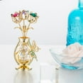 thumbnail image 6 of Matashi Tabletop Home Decorations 24K Gold Plated Flowers Bouquet & Vase with Colorful Crystals, Butterfly Figurine Office Decor Ornament for Mom,Wife,Birthday,Valentine Day, 6 of 6