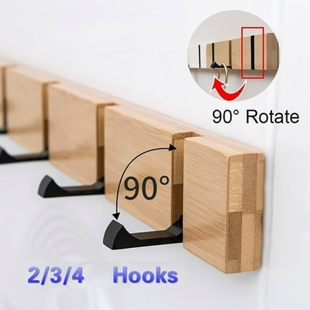 Foldable Solid Wooden Wall Mounted Rack Coat Hook Rack Towel Hanger Holder for Entryway Bedroom (Best Way To Mount A Scope On A Mosin Nagant)