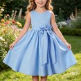 thumbnail image 2 of Splozh Tulle Dress Toddler Princess Dress Girls Sleeveless Dress Dance Party Princess Dresses Clothes Flower Girl Dress,Blue,9-10 Years, 2 of 9