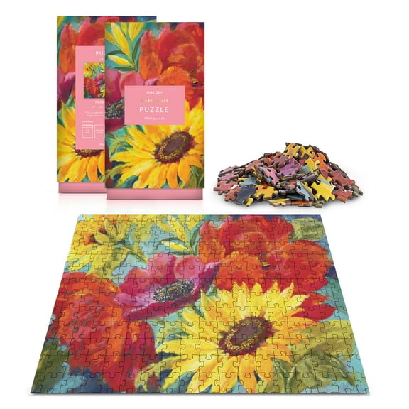Floral Pink Sky 1000 Piece Jigsaw Puzzle in Cylinder Tube